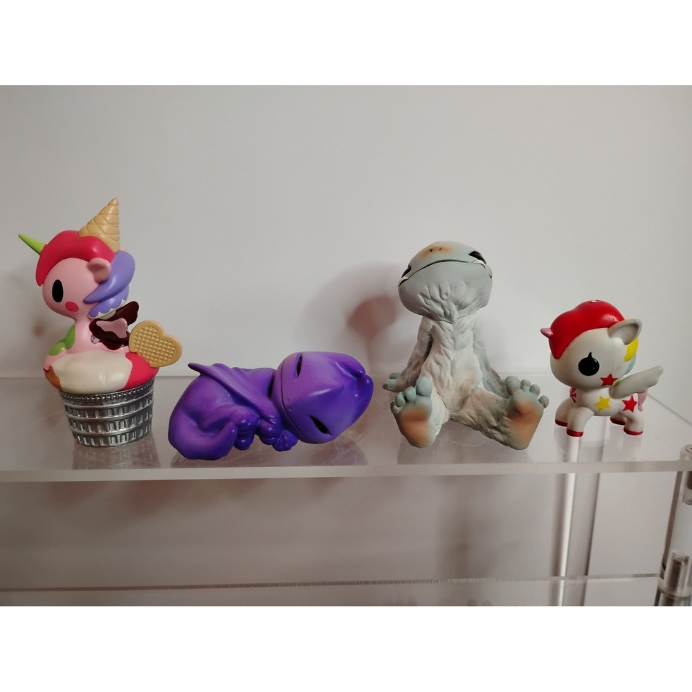 Tokidoki Unicorno Gelato & Strange Cat Toys Vinyl Figure Lot of 4 Fantasy Art